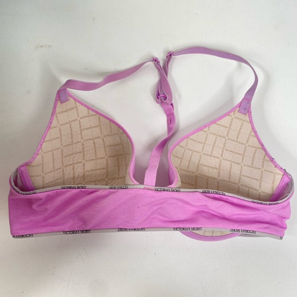 Victoria Secret Racerback Semi Demi Size 34C Pink Front Clasp Bra - Picture 2 of 3